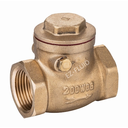 Ez-Fluid 1-1/2in Threaded Swing Check Valve Brass EZSCT112